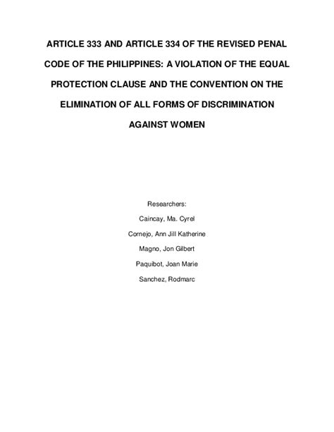 Article 333 and Article 334 of the Revised Penal Code of the.